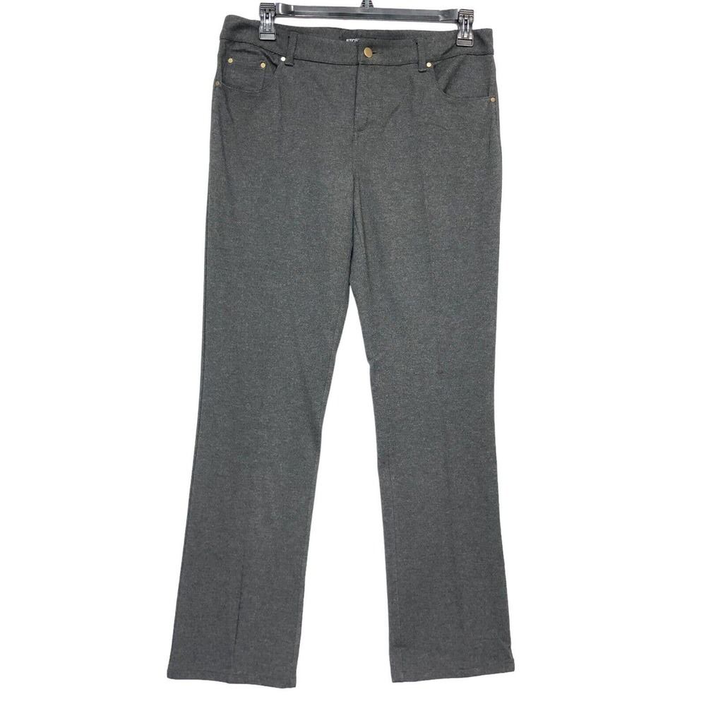 Etcetera Women Size 12 Stretch Pants Gray Five Pocket Jeans Style Career Trouser